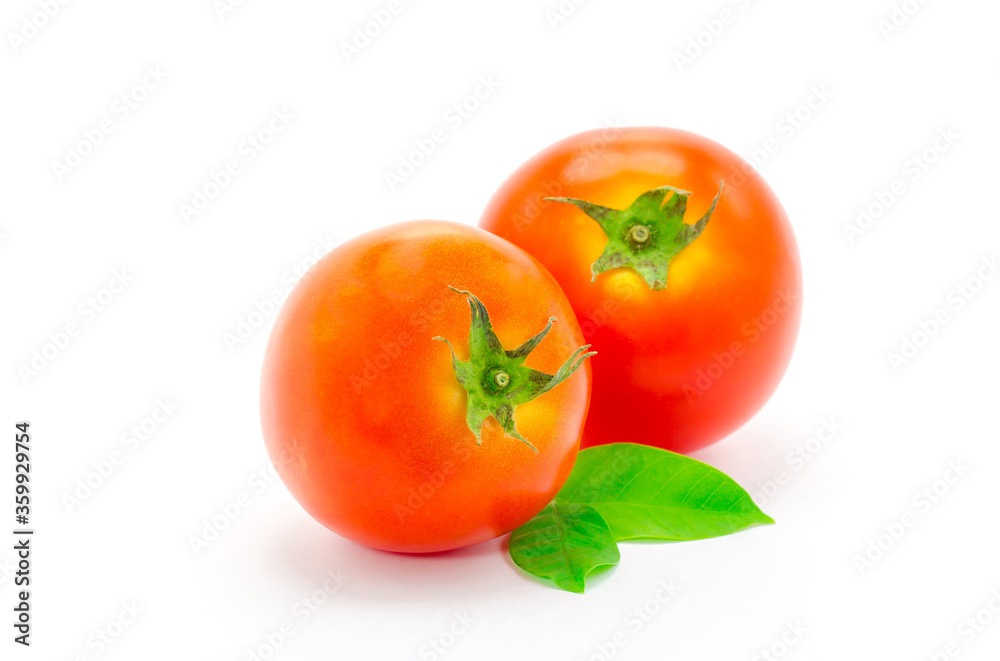 Tomatoes. and a half tomato isolated on white
