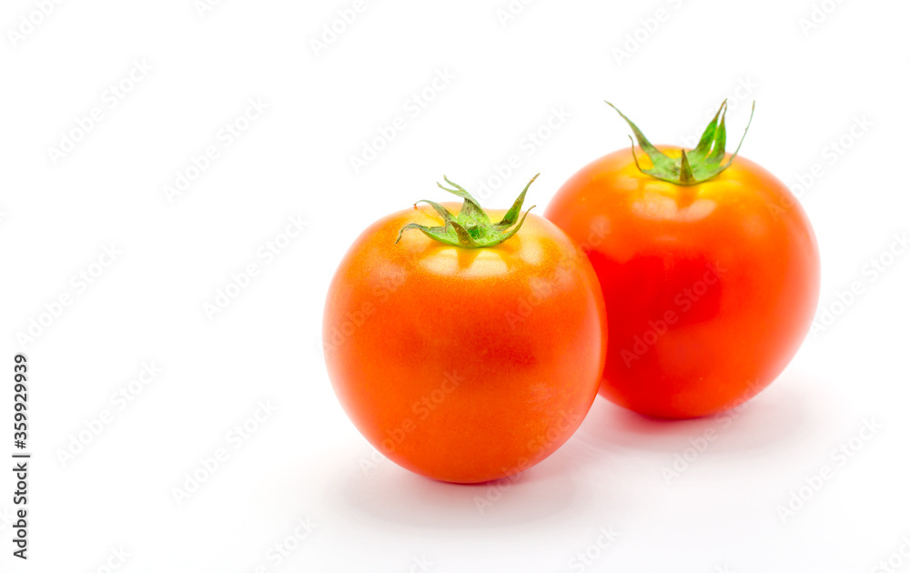 Fresh tomatoes isolate on white background.
Fresh tomatoes isolate on white background.