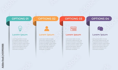 Presentation business infographic template with 4 options. Vector illustration.