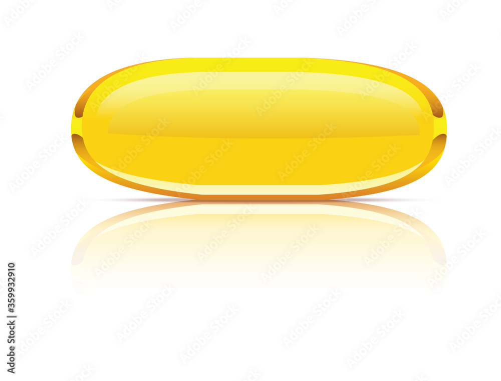 Fish oil tablet capsule with gradation in yellow