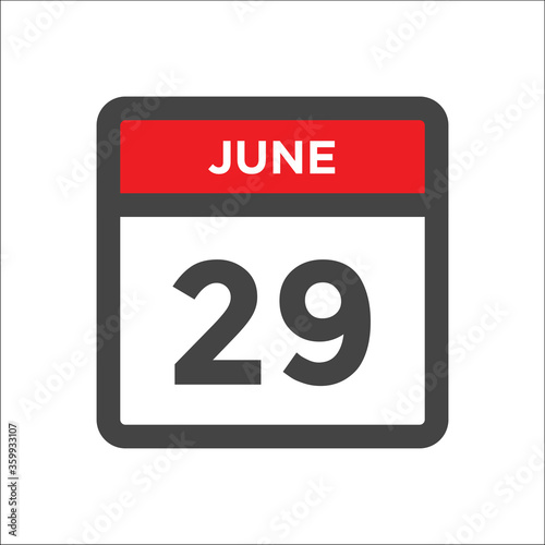 June 29 calendar icon with day of month
