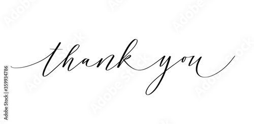 Thank you ink pen modern classy calligraphy design photo