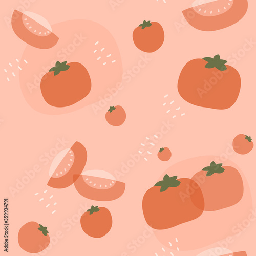 Fresh tomatoes seamless pattern.Vector illustration of abstract tomatoes pattern texture.