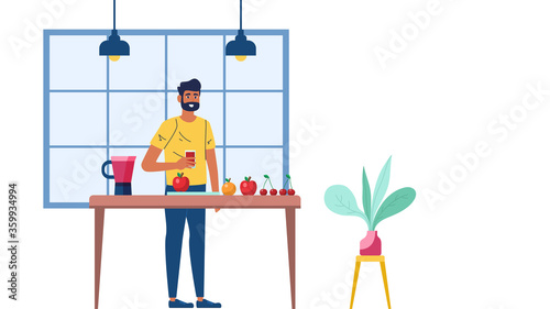 Man quarantined activity stay at home.