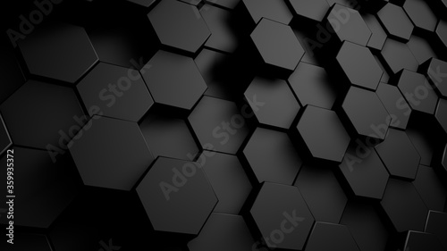 Abstract geometric hexagonal background. Grunge surface, 3d rendering Embossed Hexagon , honeycomb white Background ,light and shadow