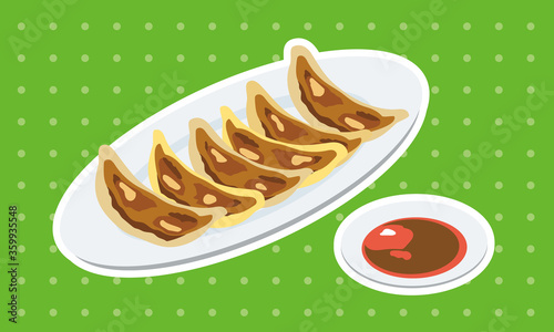 お皿に盛られた餃子