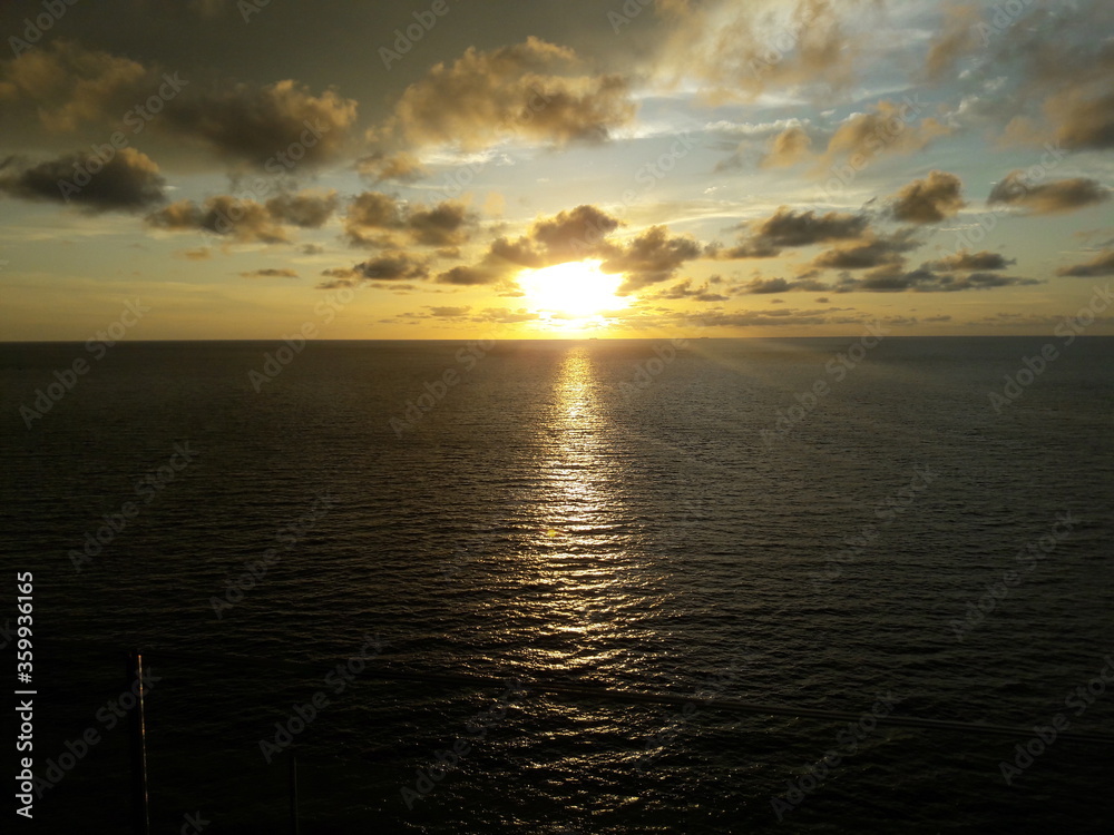 Sunset over ocean in Cartagena Colombia 2019