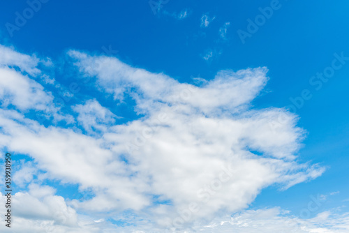 Beautiful cirrus clouds against the blue sky