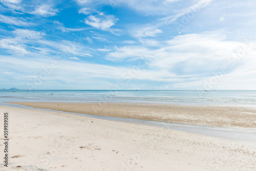 Summer seascape with blue sky background