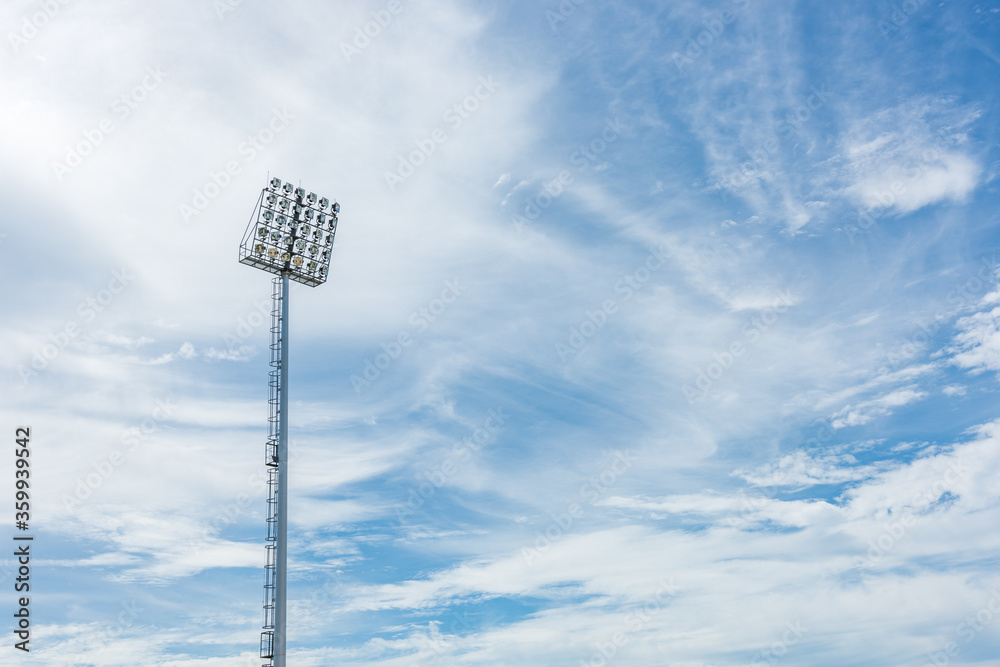 Football Stadium Floodlights with cloud Football Stadium Floodlights with cloud