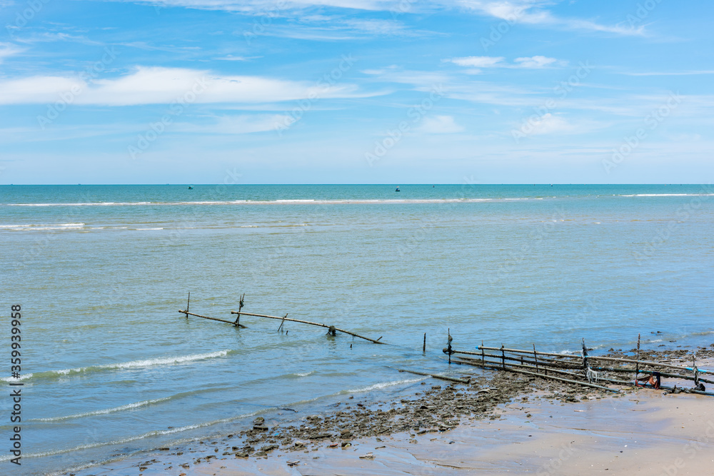 Summer seascape with blue sky background Summer seascape with blue sky background