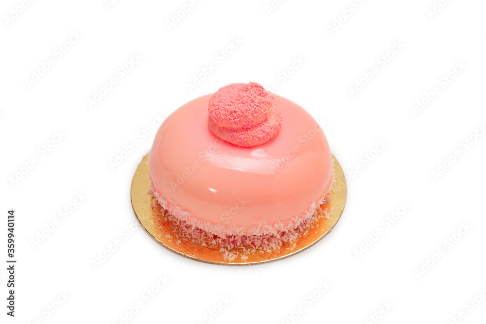 Pink pudding isolated on white Pink pudding isolated on white