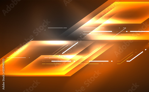 Dynamic neon shiny abstract background. Trendy abstract layout template for business or technology presentation, internet poster or web brochure cover, wallpaper
