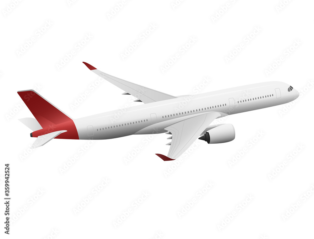 Narrow body aircraft with a mixture of red