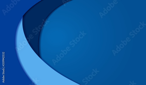 Blue paper art circle background. Banner, cover, poster, wallpaper concept.Vector illustration