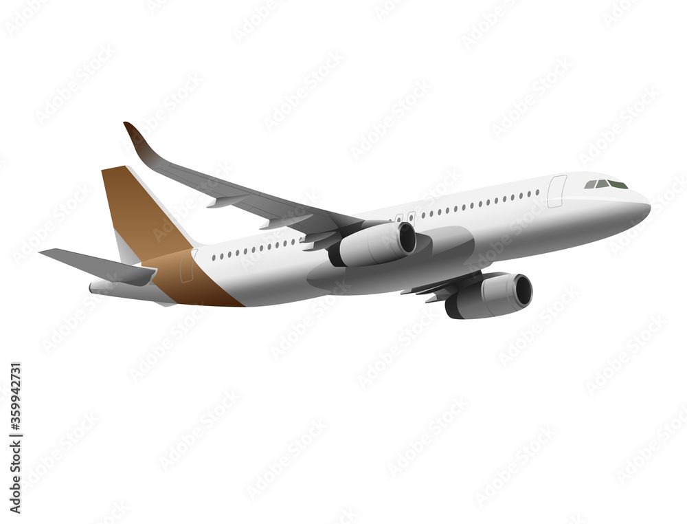 Narrow body aircraft with brown tail Narrow body aircraft with brown tail