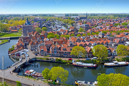 Εκτύπωση καμβά Aerial from the city Enkhuizen in the Netherlands