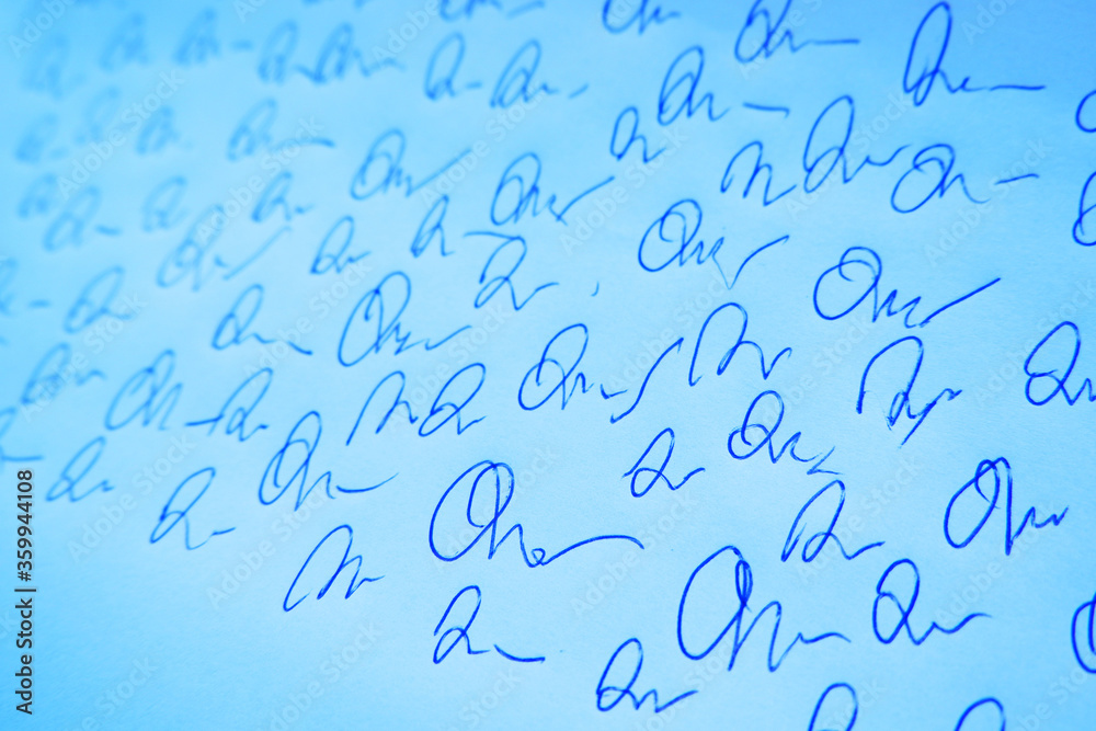 Practice to write Signature on white paper. Practice to write Signature on white paper.