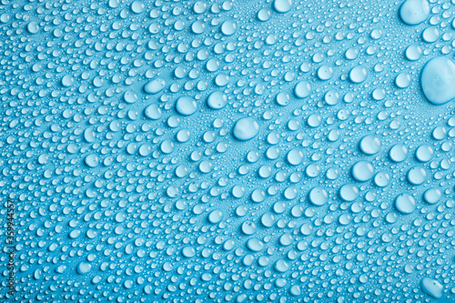 Water drops pattern on blue background