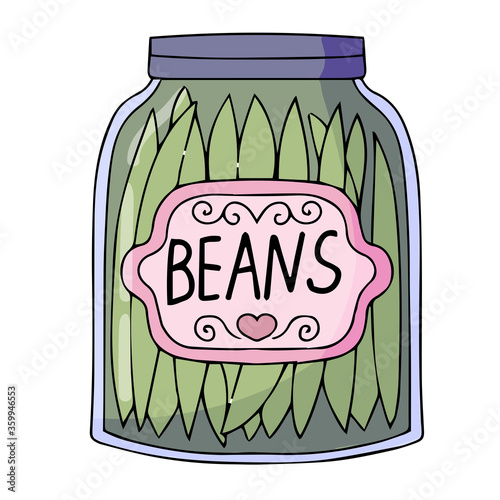 home canned food in jars vector illustration isolated on white background