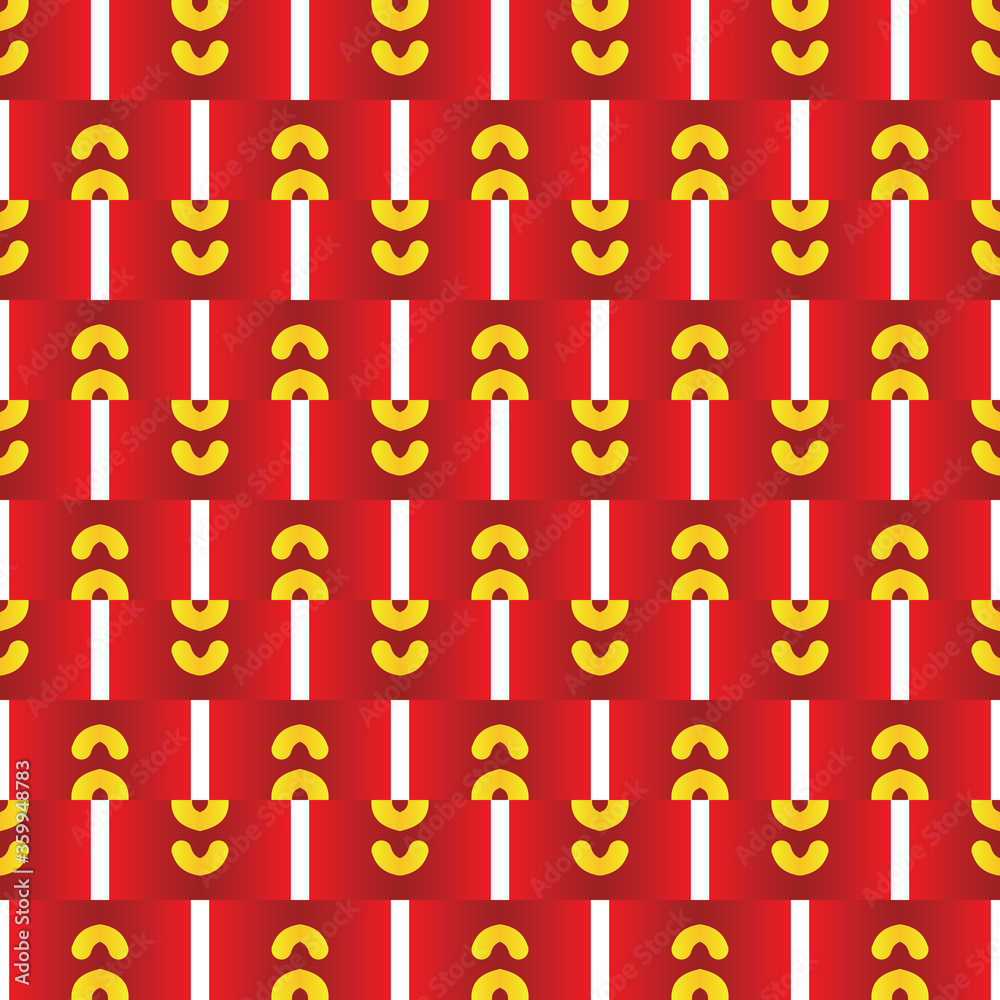 Vector seamless pattern texture background with geometric shapes, gradient colored in red, yellow, white colors.