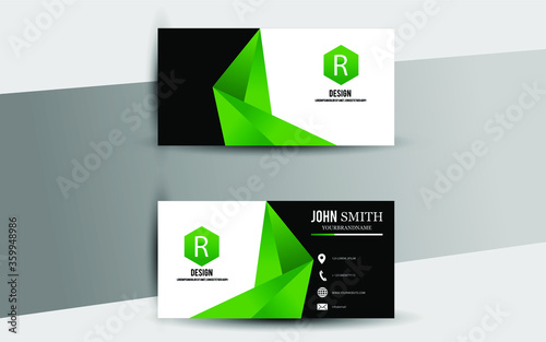 modern abstract green business card vector illustration
