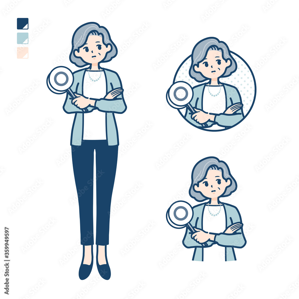simple senior woman_Think-answer simple senior woman_Think-answer