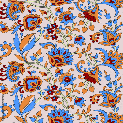 traditional indian paisley pattern on  ghra   background