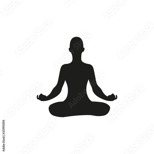Woman in Yoga Pose, Silhouette. Vector Illustration.