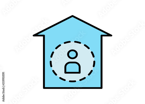 Stay home icon. Stay at home sign. Social Distancing and Self Quarantine. Quarantine measures sign. Coronavirus.