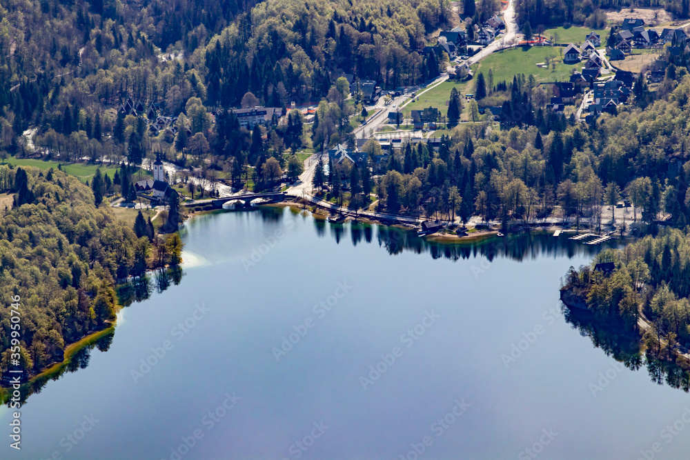 Fototapeta premium Bohinj lake valley from Pršivec