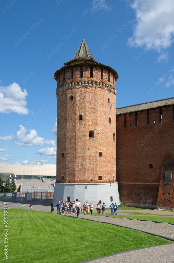 Kolomna, Russia - August 17, 2018: Marinkina (Kolomenskaya) tower of the Kolomna Kremlin