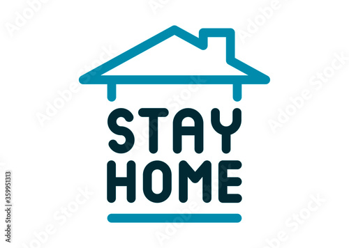Stay home icon. Stay at home sign. Social Distancing and Self Quarantine. Quarantine measures sign. Coronavirus