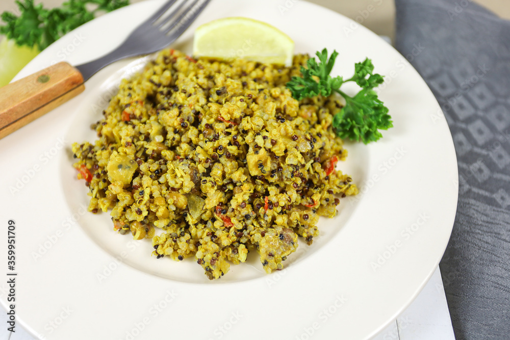 assiette de quinoa au curry assiette de quinoa au curry