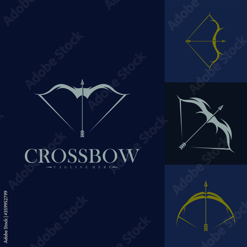 Set of crossbow logo vector design template, simple and creative design