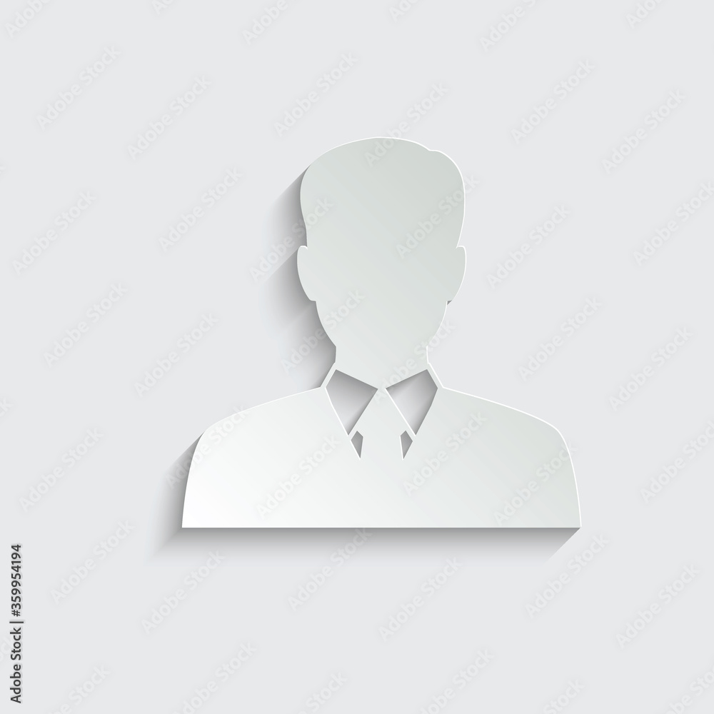 paper Businessman icon. man silhouette. Businessman in suit, isolated vector silhouette paper Businessman icon. man silhouette. Businessman in suit, isolated vector silhouette