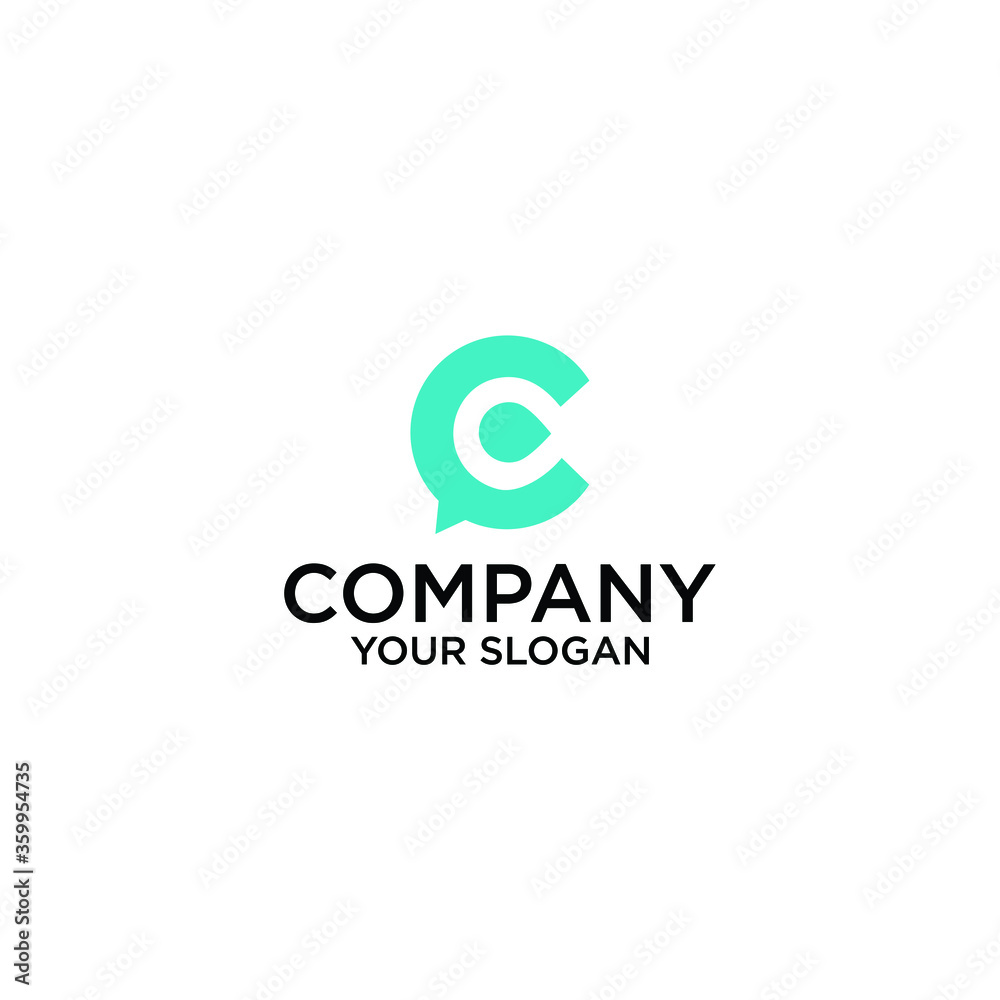 Logo C monogram modern letter, CC mockup elegant business card emblem, overlapping lines symbol