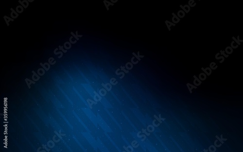 Dark BLUE vector background with stright stripes. Lines on blurred abstract background with gradient. Pattern for ad, booklets, leaflets.