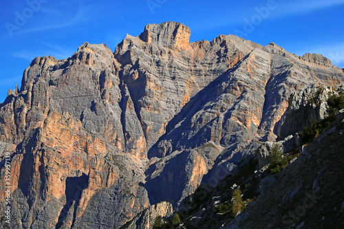 Beautiful large cliffs in the Dolomites. Italy.