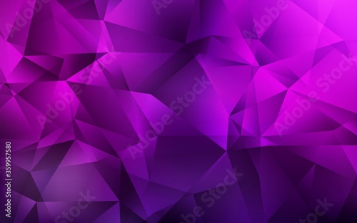 Dark Pink vector polygon abstract backdrop. Creative geometric illustration in Origami style with gradient. Best triangular design for your business.
