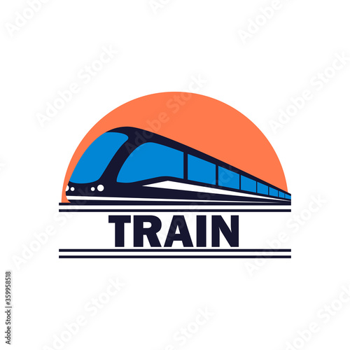 train railway logo isolated on white background. vector illustration	