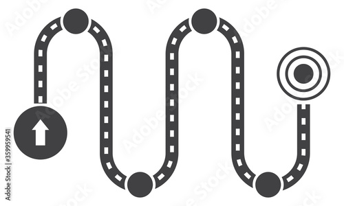 Product roadmap / project development navigation pathway- Flat icon for apps and websites