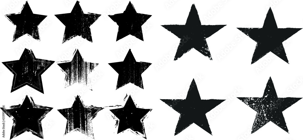 Obraz premium Textured vector Stars used for stamps, banners. Icon.