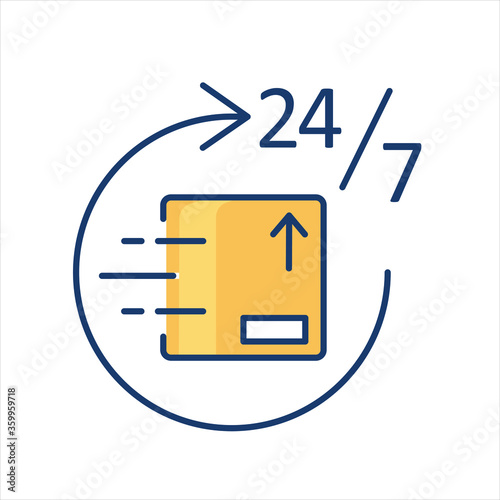 color icon, round-the-clock parcel delivery