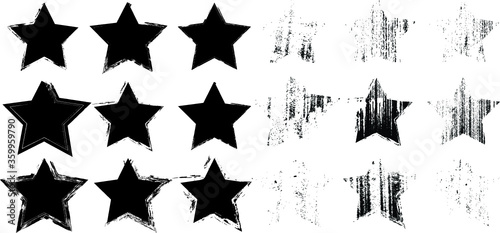 Textured vector Stars used for stamps, banners. Icon.