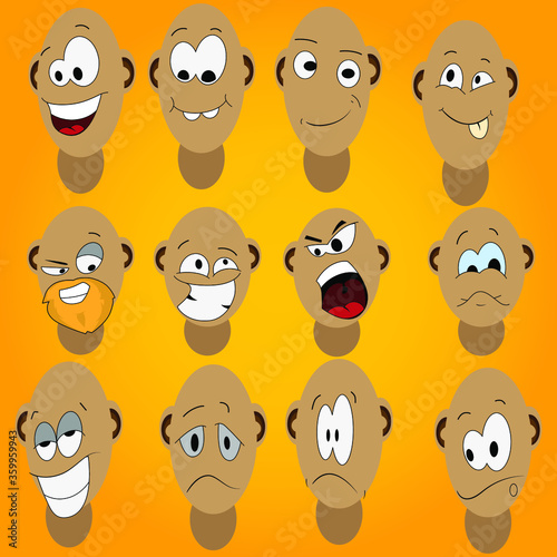 set of funny faces