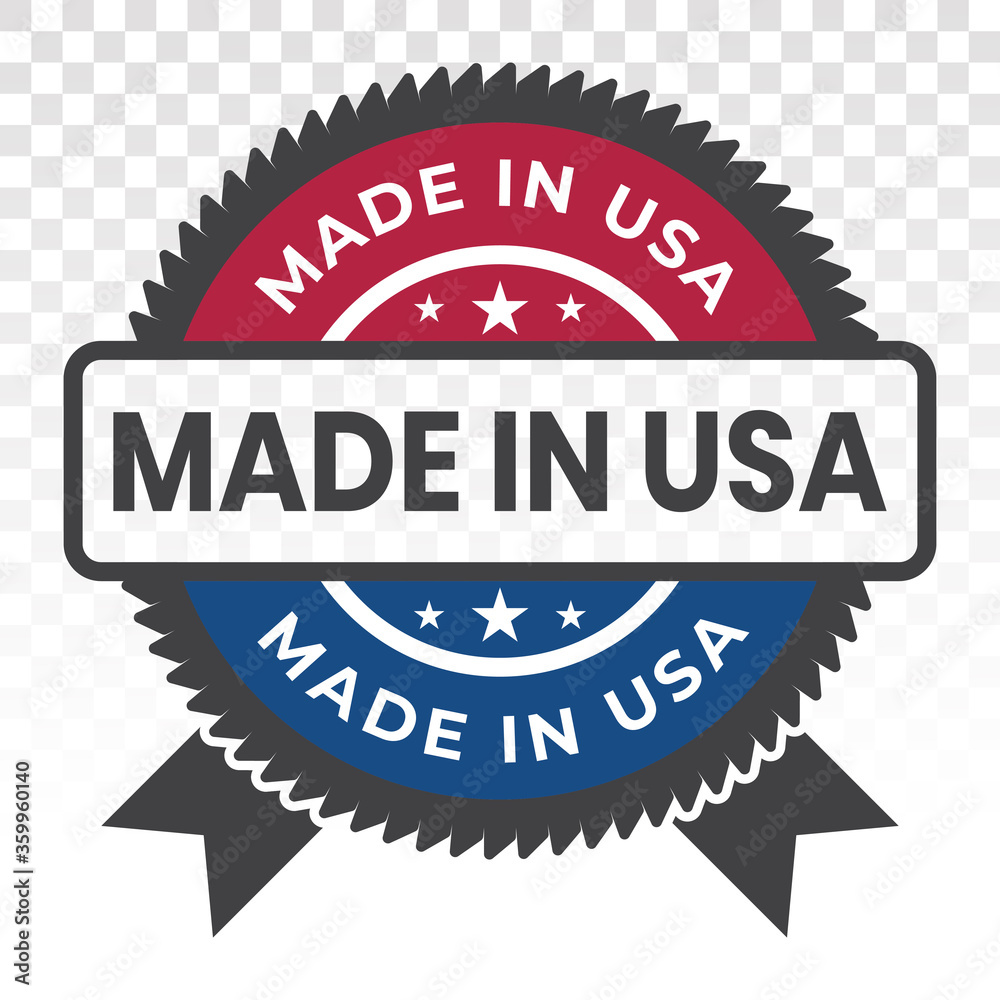 manufactured or made in USA badge flat icon for industrial product stamp
