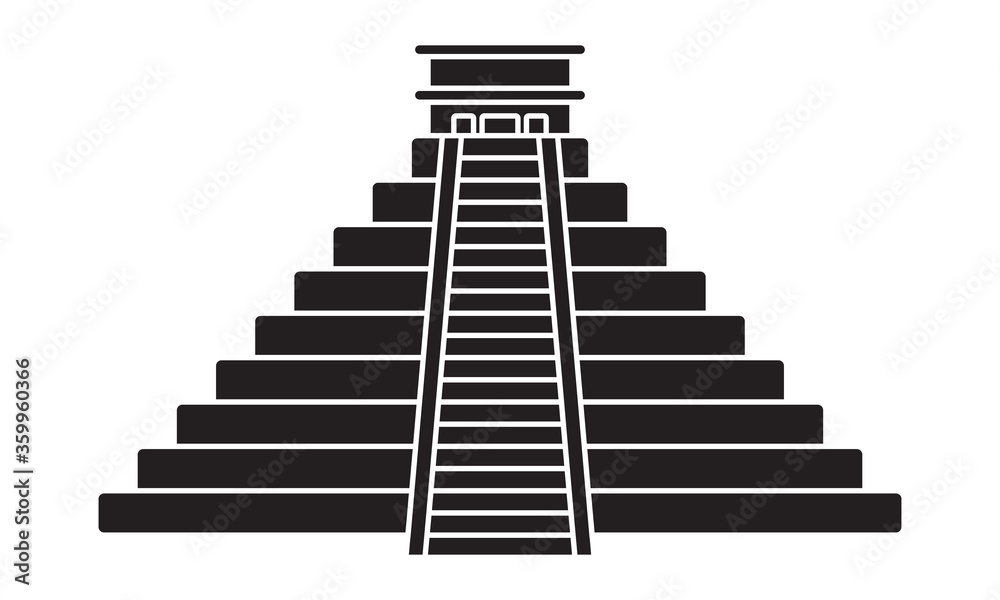 Ancient civilization el Castillo pyramid flat icons for apps and websites Ancient civilization el Castillo pyramid flat icons for apps and websites