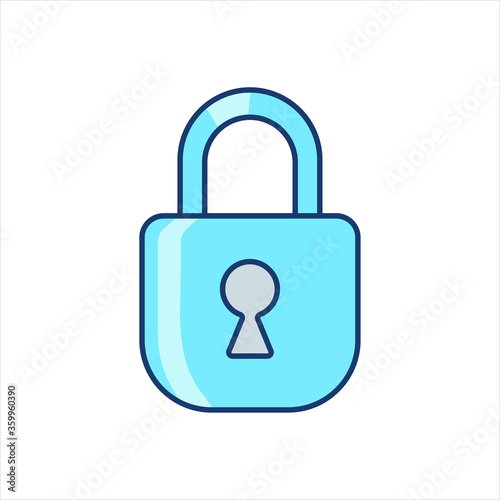 color icon, closed lock keyless