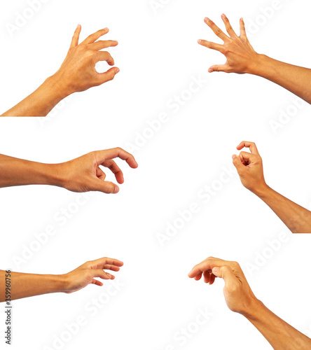 hands collection of asian man in gestures